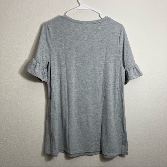 West Loop Tee with Ruffle Sleeve - Gray - Medium - Picture 4 of 4